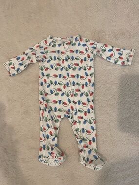Sweet Bamboo Christmas Lights Zip Footie Pajamas Newborn Bamboo Sleeper